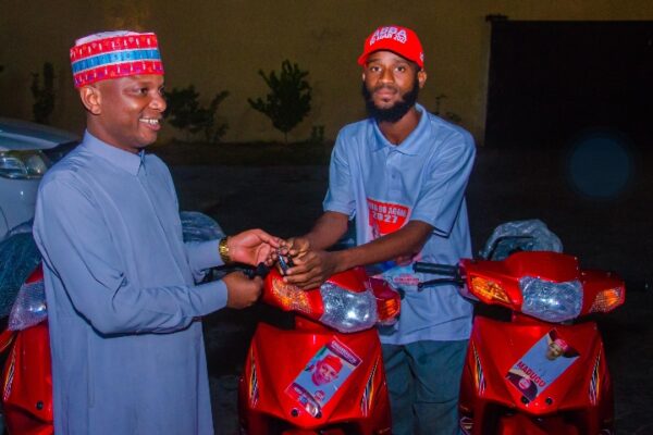 COMMISSIONER FOR YOUTH AND SPORTS DASHES NEW MOTORCYCLES TO YOUTH